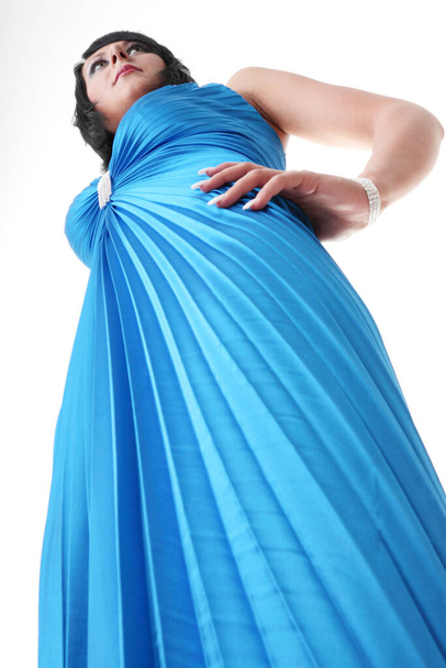 Attractive young woman wearing long elegant dress.  - Foto, Bild