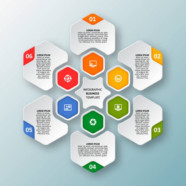 Abstract 3D Paper Infographics. Business template .Vector illustration - Vektör, Görsel