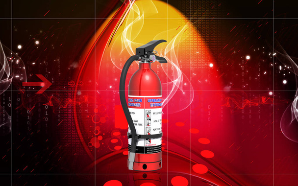 Digital illustration of fire extinguisher in colour background	 - Foto, afbeelding