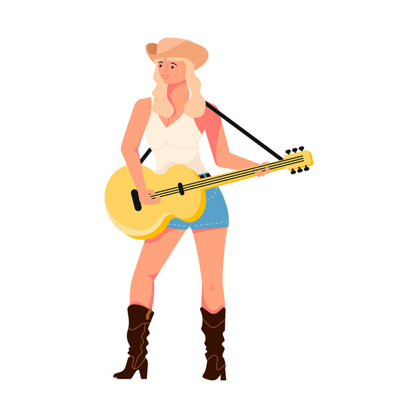 Country female singer - Vector, Image