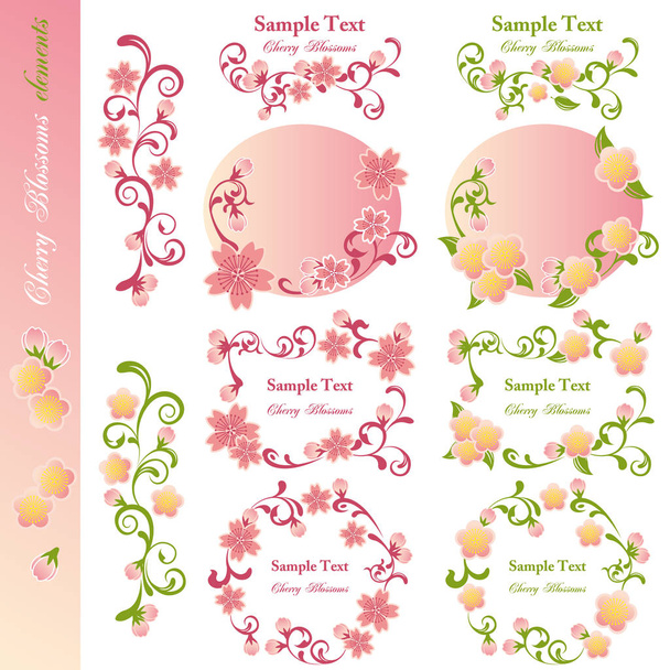 Cherry blossoms design elements - Foto, Imagem