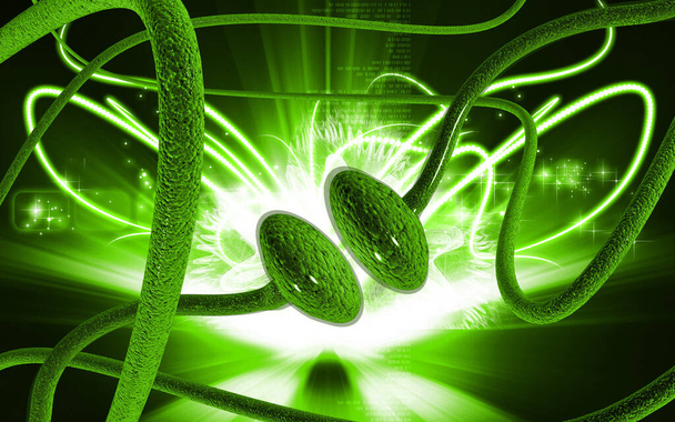 Digital illustration of synapse in colour background 	 - Фото, изображение
