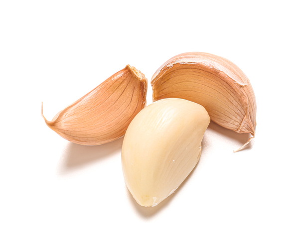 Fresh garlic on white background - Photo, Image