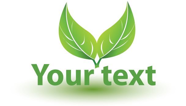 Text template with leafs - Vecteur, image