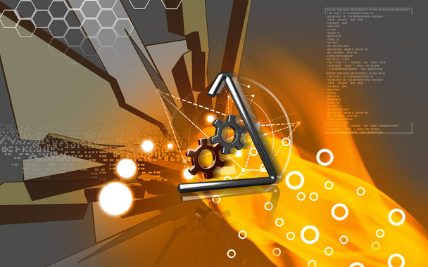 Digital illustration of    Industrial symbol in colour background	 - Fotoğraf, Görsel
