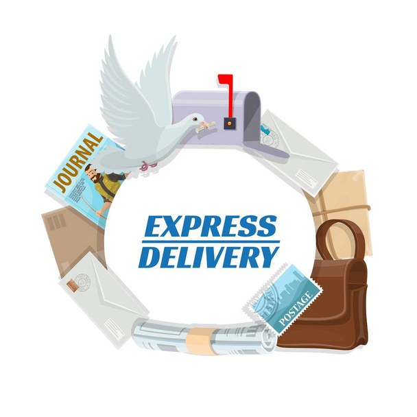 Письма-переписки, почтовые отправления экспресс-доставки
 - Вектор,изображение
