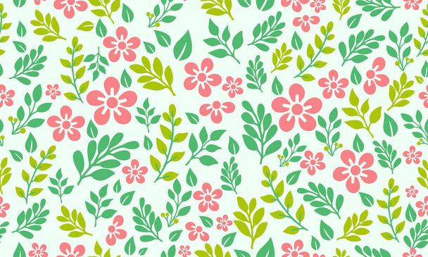 Seamless template for spring, with cute pink floral pattern background design. - Vektör, Görsel