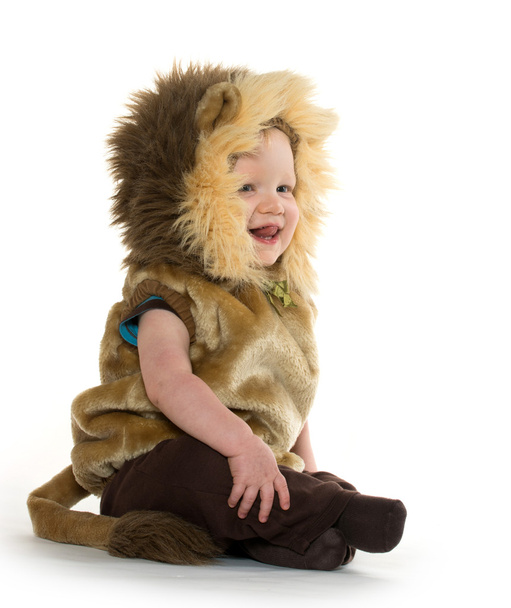 Boy in lion costume - Фото, изображение