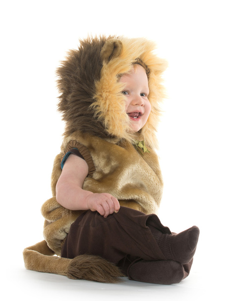 Boy in lion costume - Foto, immagini