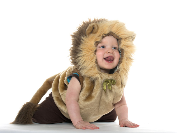 Boy in lion costume - 写真・画像