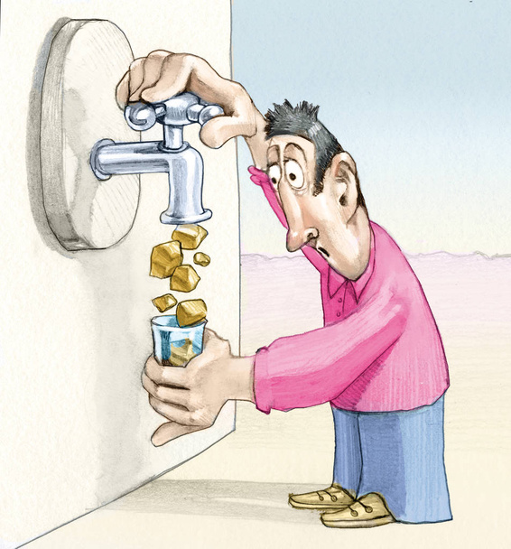 Trinkwasser Umweltkonzept Karikatur - Foto, Bild