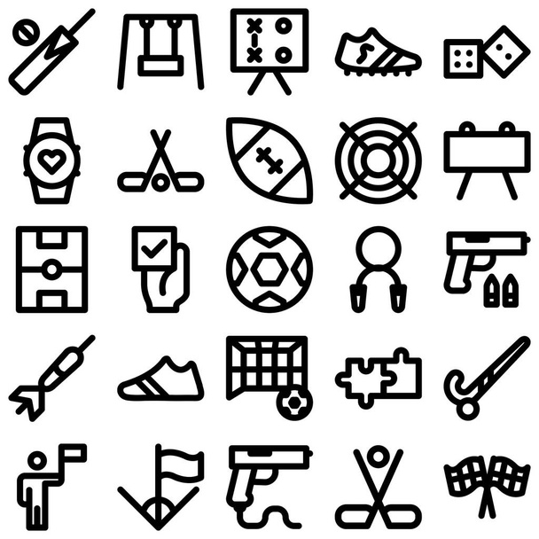 Sports bold outline vector icon set every single icon can be easily modified or edited - Vector, Image
