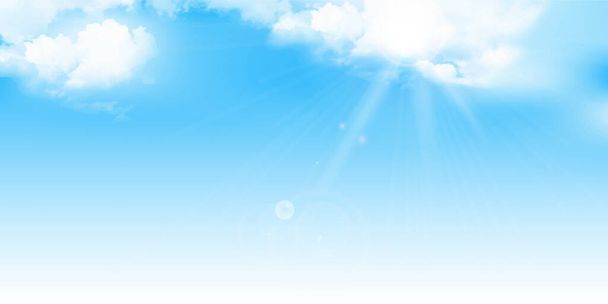 Небесний хмарний ландшафтний світлий фон
 - Вектор, зображення