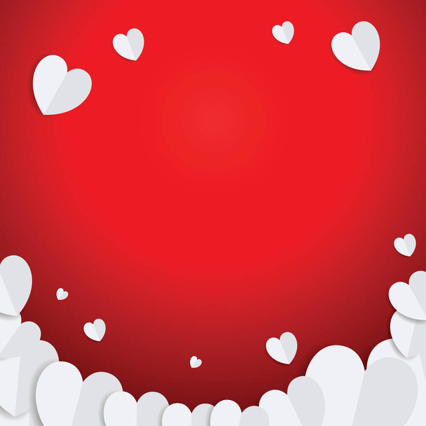 Valentijnsdag abstracte achtergrond met gesneden papieren harten. Vectorillustratie Eps 10. - Vector, afbeelding