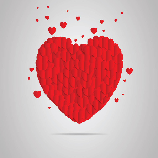 Sevgililer Günü 'nün kalbi. Bir sürü sevgililer günü kalbi olan dekoratif bir kalp.. - Vektör, Görsel