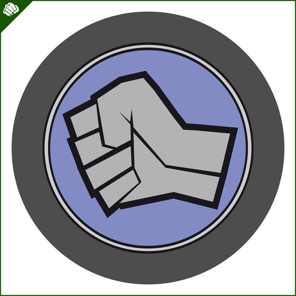 El emblema del puño del poder del karate. Arte marcial diseño de símbolo de color. Vector, EPS. - Vector, imagen