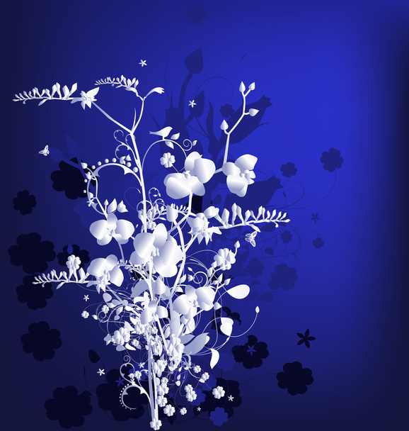 Stylized bouquet with freesia and orchids - Vector, afbeelding