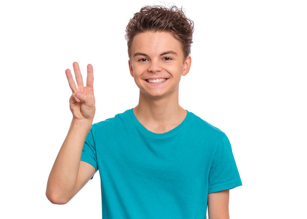 Teen boy emotions and signs - Фото, изображение