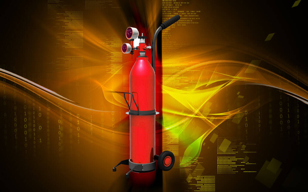 Digital illustration of oxygen cylinder in colour background	 - Photo, image