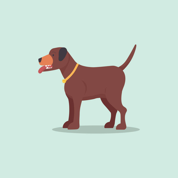 Pitbull bruine honden vector.Flat cartoon puppy geïsoleerde achtergrond - Vector, afbeelding