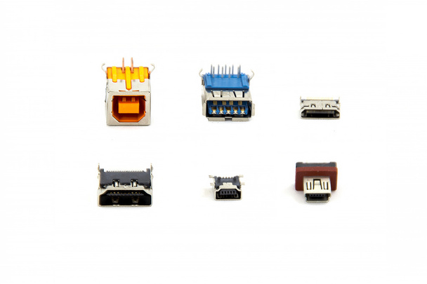 6 Communication port connectors - Photo, Image