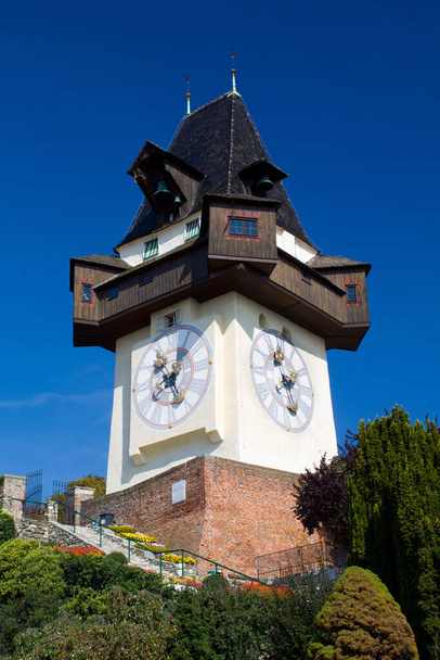 clock tower in graz - 写真・画像