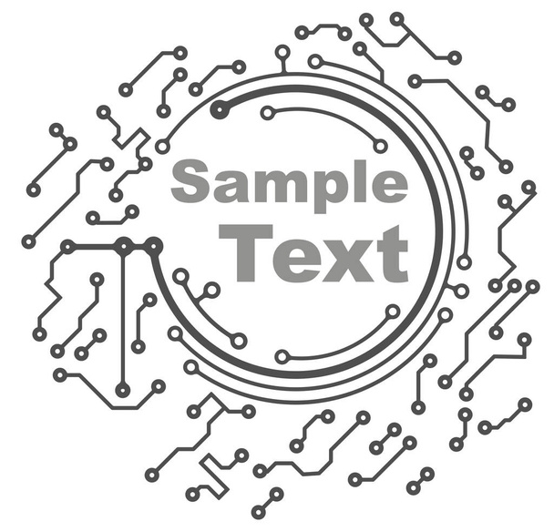 Round frame in PCB-layout style for text or design - Vetor, Imagem