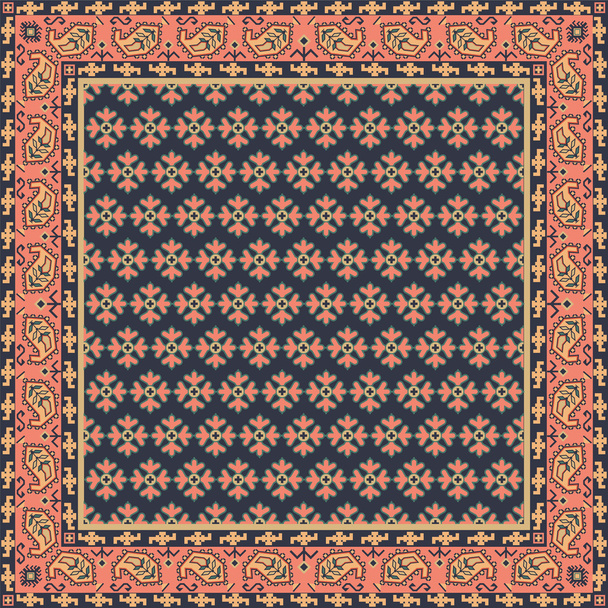 Retro floral print bandana of hoofddoek - Vector, afbeelding