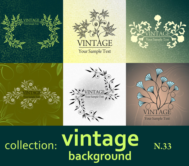 Collection vintage background - Vettoriali, immagini