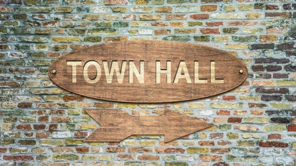 Street Sign to Town Hall - Photo, Image
