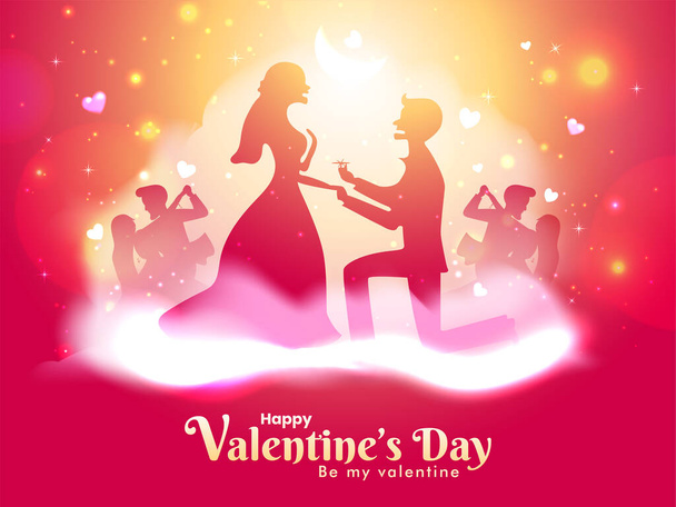 Elegant bokeh sparkling shinny background, wallpaper for valentine's day. Happy valentine's day. - Vector, Image