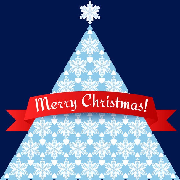 Stylized minimalistic Christmas tree card - Vector, Imagen
