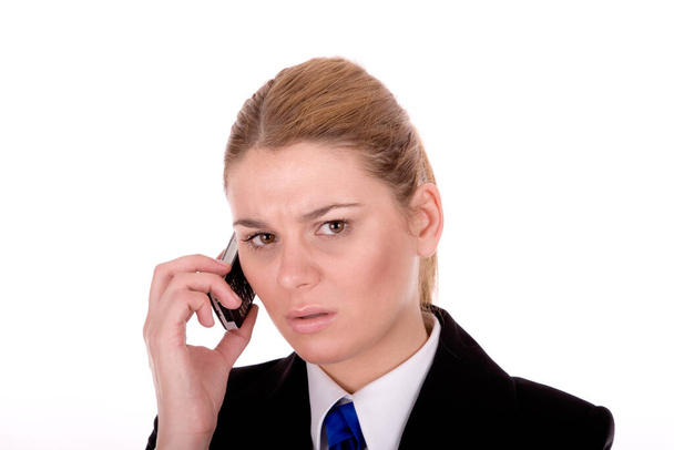 Businesswoman communication by mobile phone. - Фото, изображение