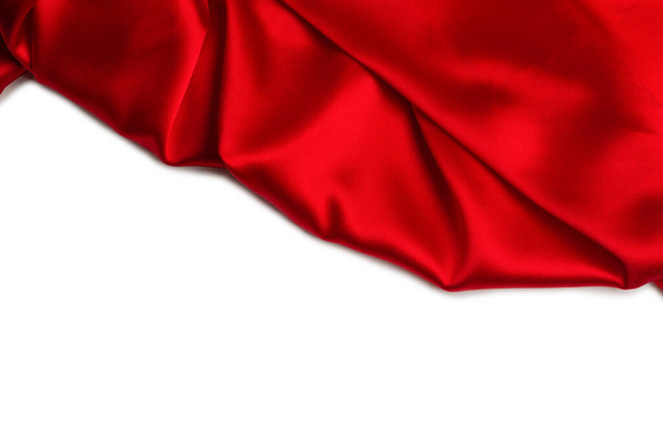 Rode zijde of Satijn luxe weefsel textuur kan gebruiken als abstract terug - Foto, afbeelding
