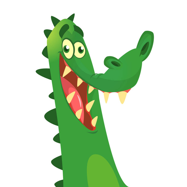 Kreslený krokodýl. Vektor znak ikona izolované na bílém - Vektor, obrázek