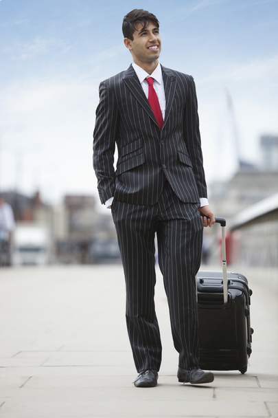 Indian businessman with luggage - Foto, Imagem