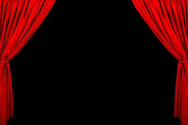 Színházi függöny és világítás a színpadon. A curta illusztrációja - Fotó, kép