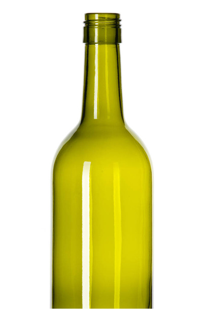 empty green wine bottle insulated on white background - Фото, зображення