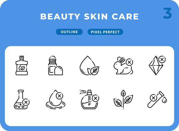 Beauty Skin Care Outline Paquete de iconos para UI. Pixel perfecto conjunto de iconos de vectores de línea delgada para diseño web y aplicación web
 - Vector, imagen