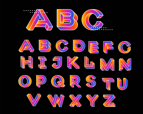 Paradox shape font. Impossible Letters. Set of vector letters constructed on the basis of paradox isometric view. Vector illustration 10 eps - Vektor, kép