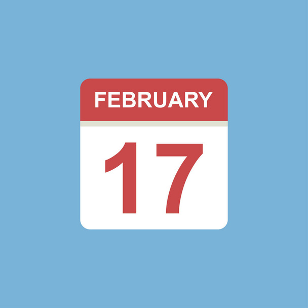 Takvim - 17 Şubat ikon illüstrasyonu izole vektör işareti - Vektör, Görsel