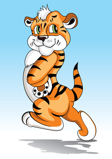 A cute tiger cartoon illustration. - Vektori, kuva