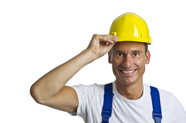 construction worker with protective helmet\r\n - Foto, Imagen