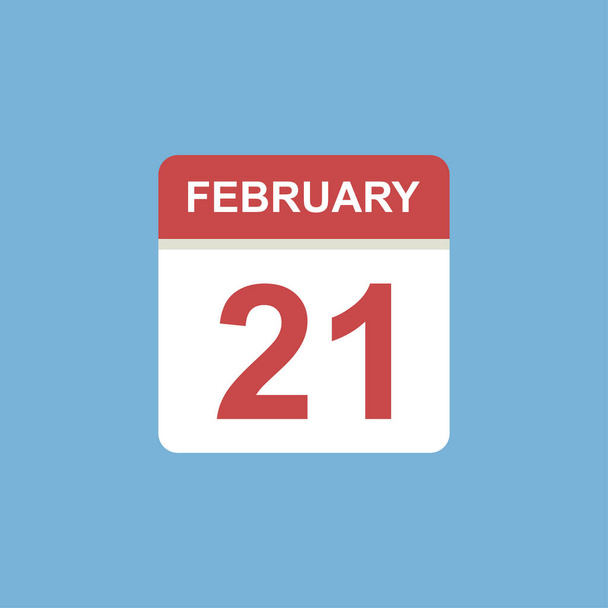 calendario - 21 de febrero icono ilustración símbolo de signo vectorial aislado
 - Vector, Imagen