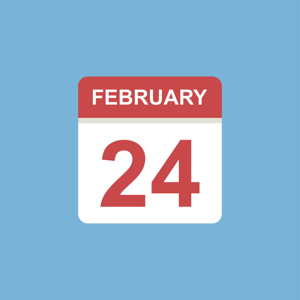 calendar - February 24 icon illustration isolated vector sign symbol - Vetor, Imagem