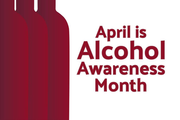 April is het Alcohol Awareness Month concept. Sjabloon voor achtergrond, banner, kaart, poster met tekst inscriptie. Vector Eps10 illustratie. - Vector, afbeelding