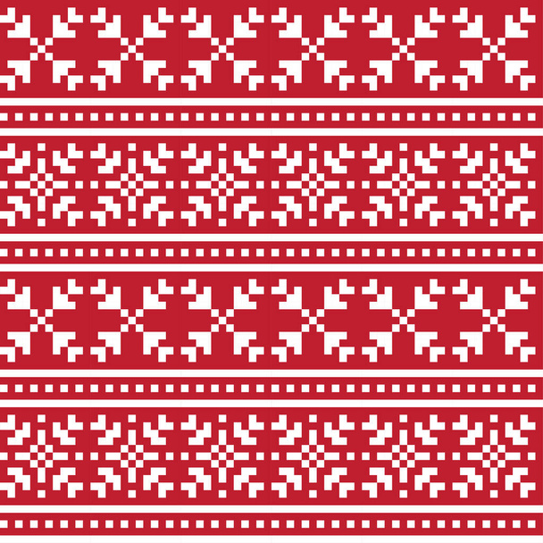 Christmas Snowflakes Fair Isle Seamless Pattern - ベクター画像