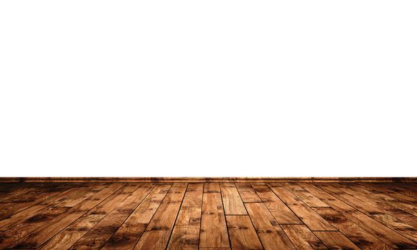 white wall with wooden floor - oak branch - Foto, imagen