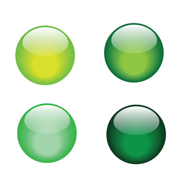 green glass shiny buttons for icons. - 写真・画像