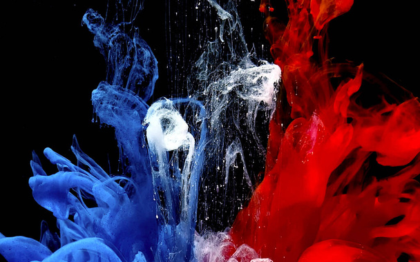 Stylish abstract modern background. Blue, white and red watercolor - Foto, Imagen
